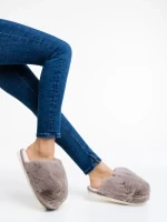 Donisha bézs, női papucs szintetikus szőrméből