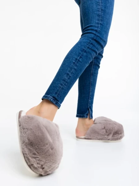 Donisha bézs, női papucs szintetikus szőrméből