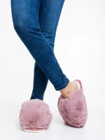 Donisha  rózsaszín, női papucs szintetikus szőrméből