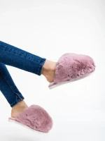 Donisha  rózsaszín, női papucs szintetikus szőrméből