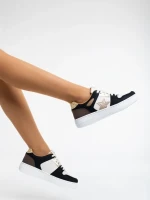 Adamina fekete, női sport cipő,  ökológiai bőrből