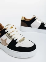 Adamina fekete, női sport cipő,  ökológiai bőrből