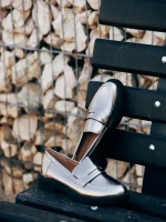 Yadra szürke, női félcipő, ökológiai bőrből