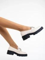 Nanette világos bézs, női félcipő, ökológiai bőrből