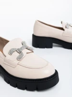 Nanette világos bézs, női félcipő, ökológiai bőrből