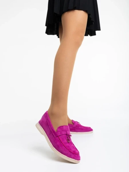Emmaline lila női félcipő textil anyagból