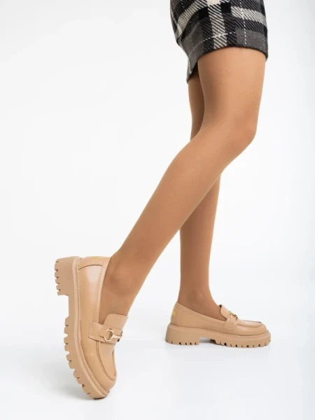 Gaja sötét bézs női félcipő ökológiai bőrből