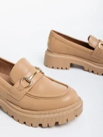 Gaja sötét bézs női félcipő ökológiai bőrből