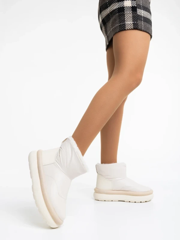 Leola bézs, női csizma, ökológiai bőrből és textil anyagból