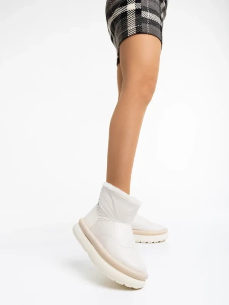 Leola bézs, női csizma, ökológiai bőrből és textil anyagból