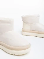 Leola bézs, női csizma, ökológiai bőrből és textil anyagból