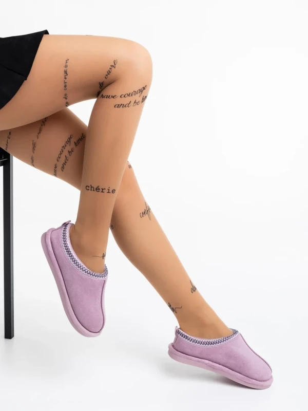 Pranvera lila, női papucs textil anyagból