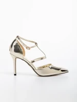 Yomaris aranyszínű, női cipő, lakkozott ökológiai bőrből