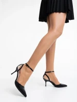Kaela fekete női magassarkú cipő ökológiai bőrből