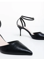 Kaela fekete női magassarkú cipő ökológiai bőrből