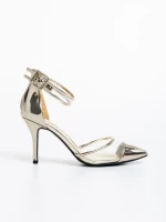 Alva aranyszínű, női cipő, lakkozott ökológiai bőrből