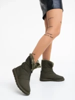 Tayte zöld , női csizma, textil anyagból