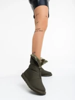 Tayte zöld , női csizma, textil anyagból