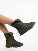 Tayte zöld , női csizma, textil anyagból