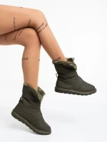 Tayte zöld , női csizma, textil anyagból