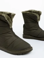 Tayte zöld , női csizma, textil anyagból