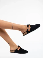 Amery fekete női papucs müszőrméből