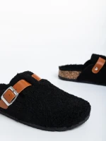 Amery fekete női papucs müszőrméből