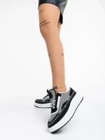 Maelle fekete fehér női sport cipő textil anyagból