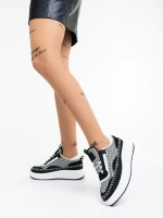 Maelle fekete fehér női sport cipő textil anyagból