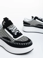 Maelle fekete fehér női sport cipő textil anyagból