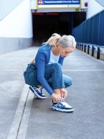 Cammie fehér és kék női sport cipő ökológiai bőrből