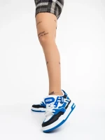 Cammie fehér és kék női sport cipő ökológiai bőrből