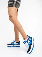 Cammie fehér és kék női sport cipő ökológiai bőrből