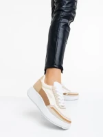 Jenessa bézs, női sport cipő,  textil anyagból