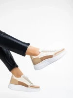Jenessa bézs, női sport cipő,  textil anyagból