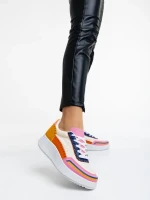 Jenessa narancssárga, női sport cipő,  textil anyagból