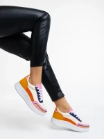 Jenessa narancssárga, női sport cipő,  textil anyagból