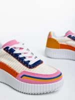 Jenessa narancssárga, női sport cipő,  textil anyagból