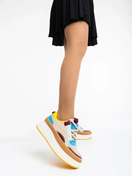 Josalyn tevebarna női sport cipő textil anyagból