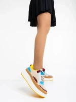 Josalyn tevebarna női sport cipő textil anyagból