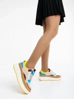 Josalyn tevebarna női sport cipő textil anyagból