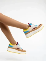 Josalyn tevebarna női sport cipő textil anyagból