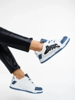 Azurine fehér és kék női sport cipő ökológiai bőrből