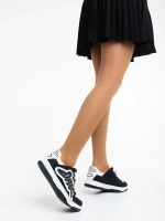 Azurine fekete fehér női sport cipő ökológiai bőrből