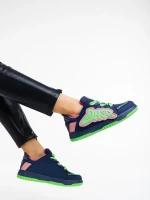 Azurine kék női sport cipő ökológiai bőrből