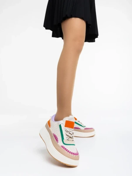 Josalyn bézs női sport cipő textil anyagból