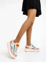 Josalyn bézs női sport cipő textil anyagból