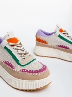 Josalyn bézs női sport cipő textil anyagból