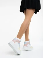 Naila rózsaszínű és kék , női sport cipő, ökológiai bőrből