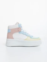 Naila rózsaszínű és kék , női sport cipő, ökológiai bőrből